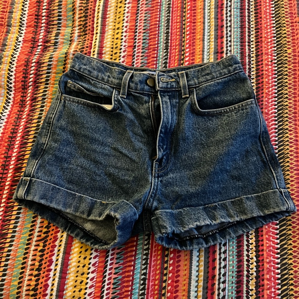 American Apparel denim high waisted shorts
